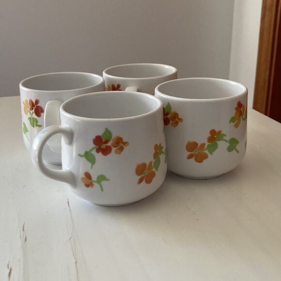 Vintage Noritake “Happy Days” Progression China Cups & Saucers, Service for 4 - Picture 3 of 15